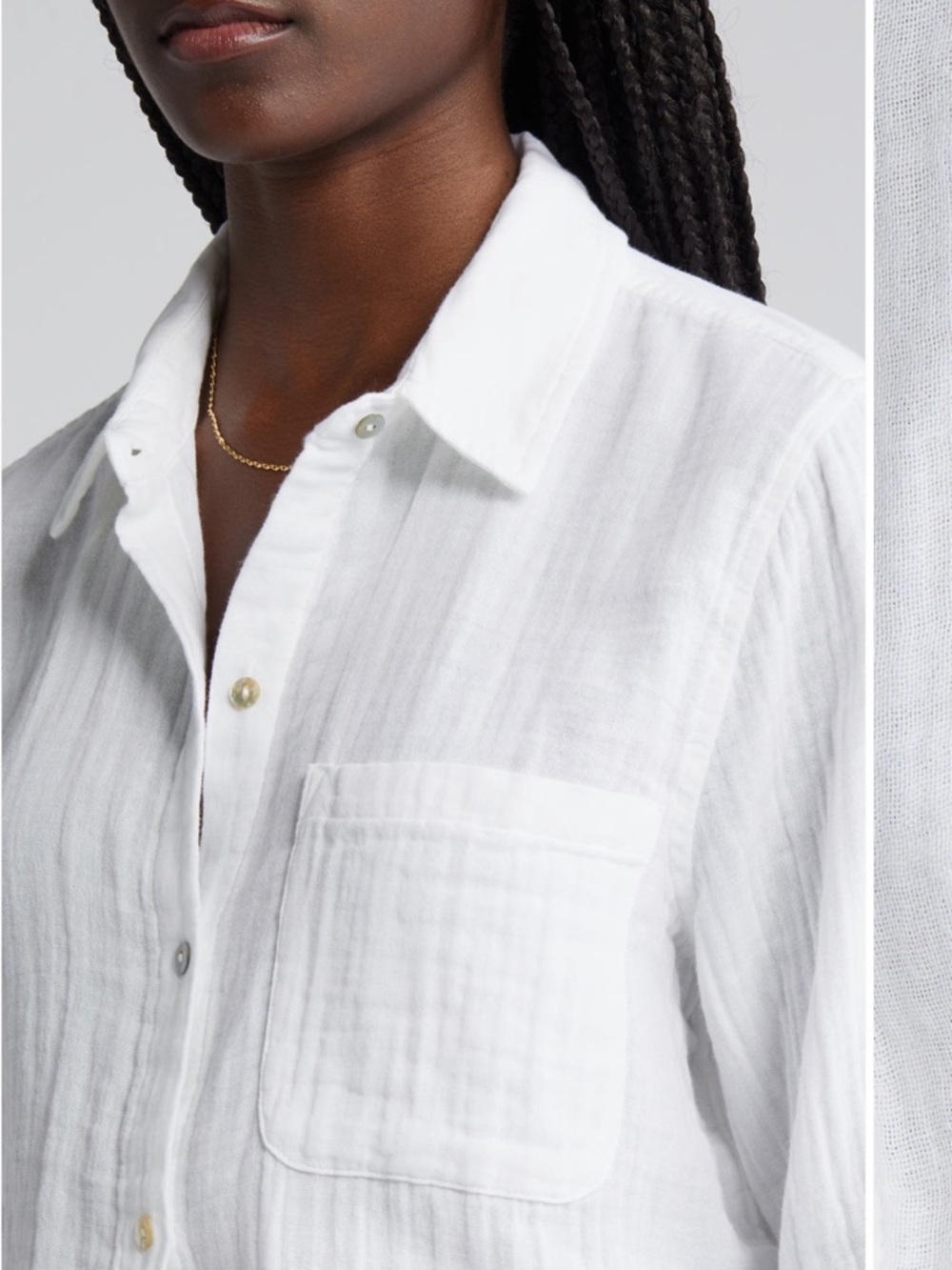 Rails Classic White Button-Up Gauze Shirt NWT - Picture 4 of 8